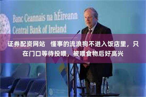 证券配资网站   懂事的流浪狗不进入饭店里，只在门口等待投喂，被喂食物后好高兴