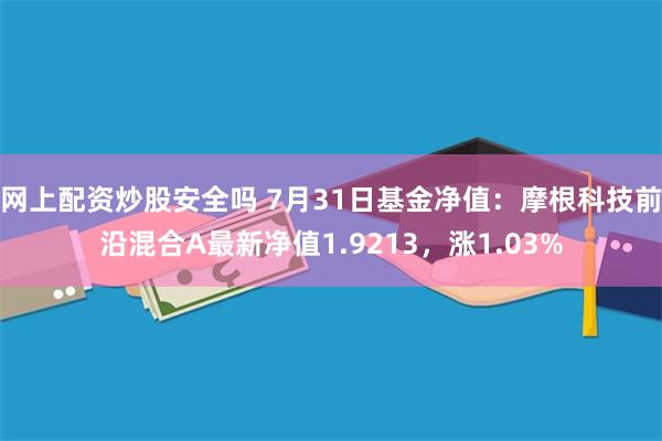 网上配资炒股安全吗 7月31日基金净值：摩根科技前沿混合A最新净值1.9213，涨1.03%