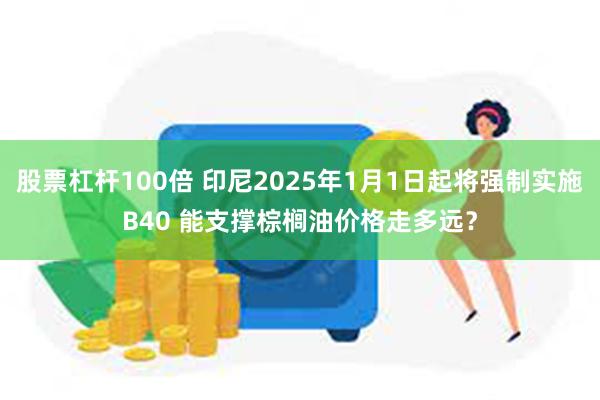 股票杠杆100倍 印尼2025年1月1日起将强制实施B40 能支撑棕榈油价格走多远？