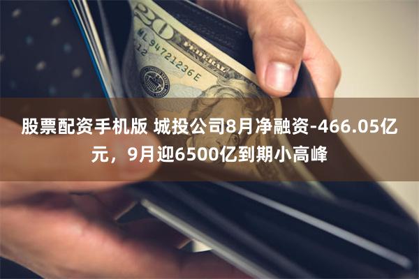 股票配资手机版 城投公司8月净融资-466.05亿元，9月迎6500亿到期小高峰