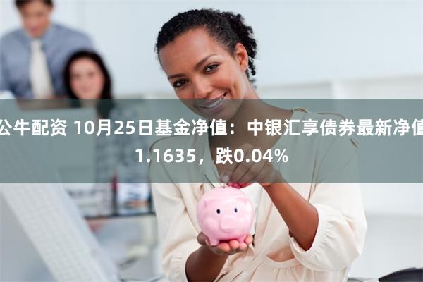 公牛配资 10月25日基金净值：中银汇享债券最新净值1.1635，跌0.04%