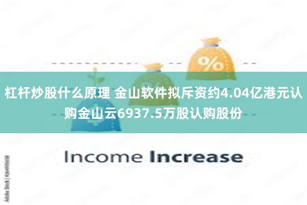 杠杆炒股什么原理 金山软件拟斥资约4.04亿港元认购金山云6937.5万股认购股份